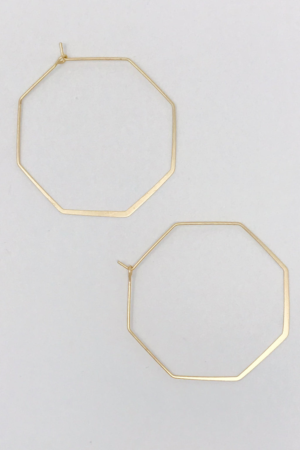 Small Gold Octagon Hoop Earrings – Geometric Gold Dipped Brass Hoops for Women Lysandra Luxe