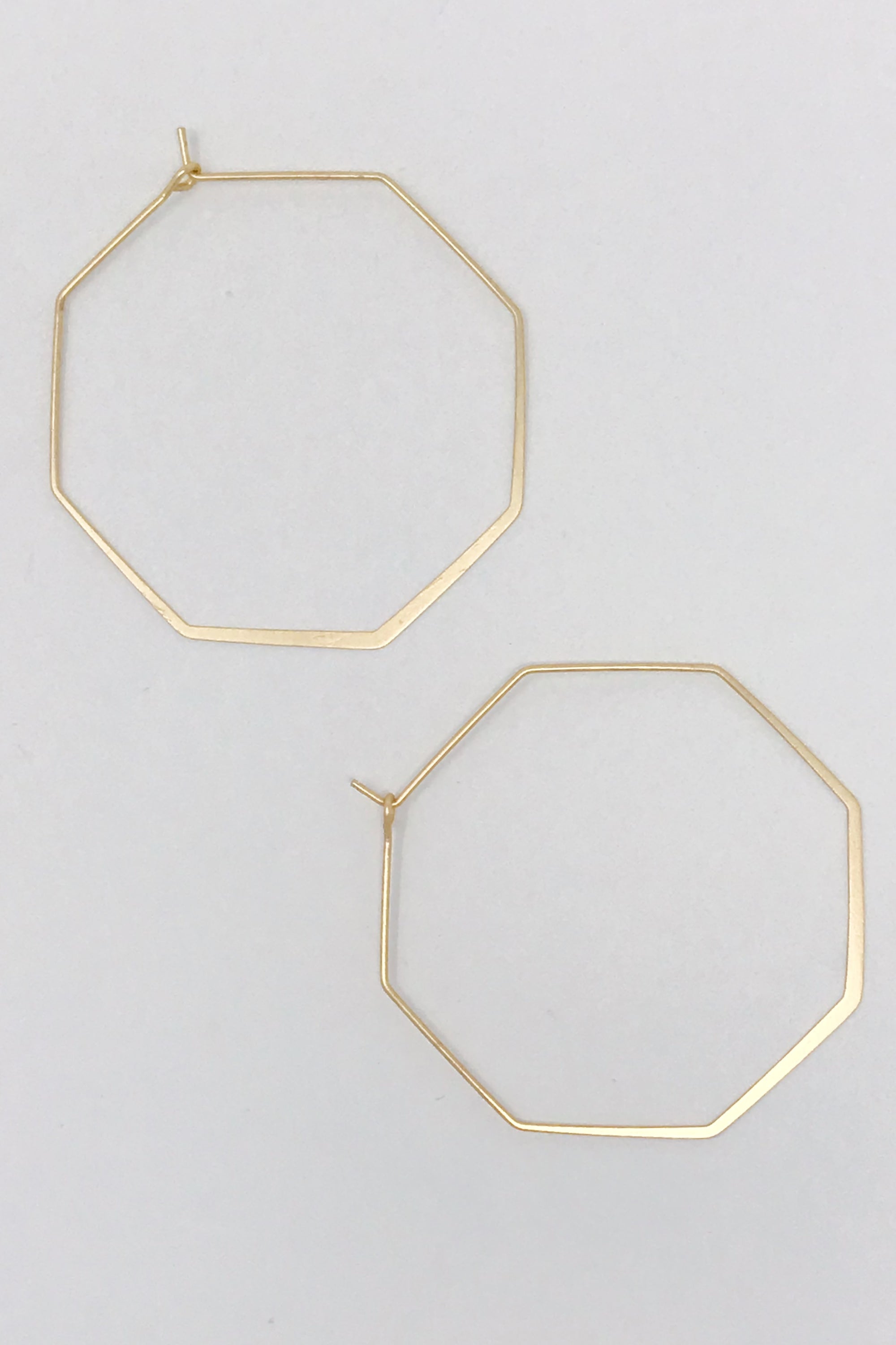 Small Gold Octagon Hoop Earrings – Geometric Gold Dipped Brass Hoops for Women Lysandra Luxe
