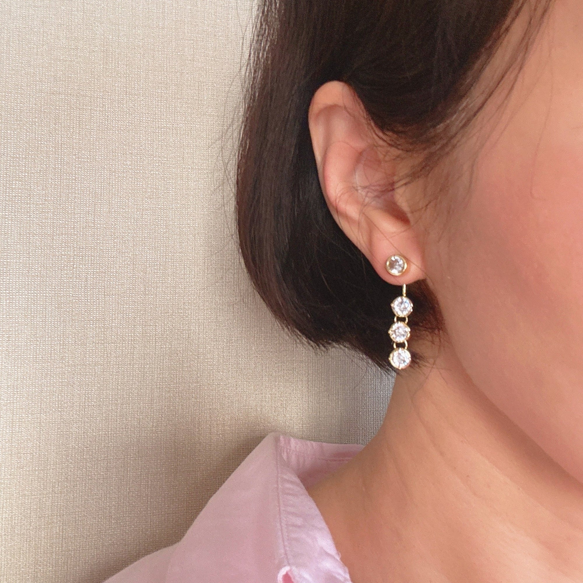 Backdrop Bezel Earrings – Minimalist Gold Drop Earrings for Women | 18k Gold Plated Brass, Elegant Bezel Setting, Tarnish-Free Jewelry Lysandra Luxe