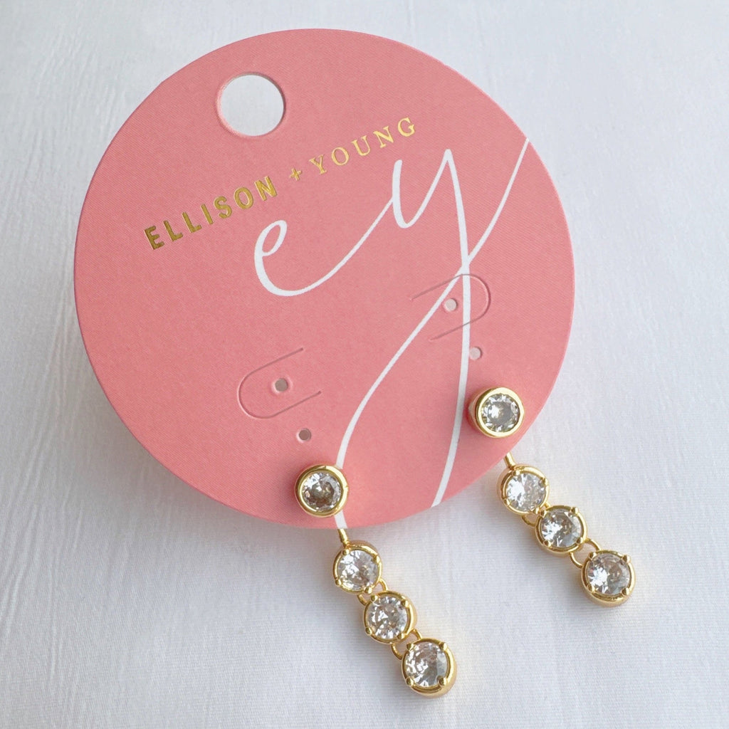 Backdrop Bezel Earrings – Minimalist Gold Drop Earrings for Women | 18k Gold Plated Brass, Elegant Bezel Setting, Tarnish-Free Jewelry Lysandra Luxe