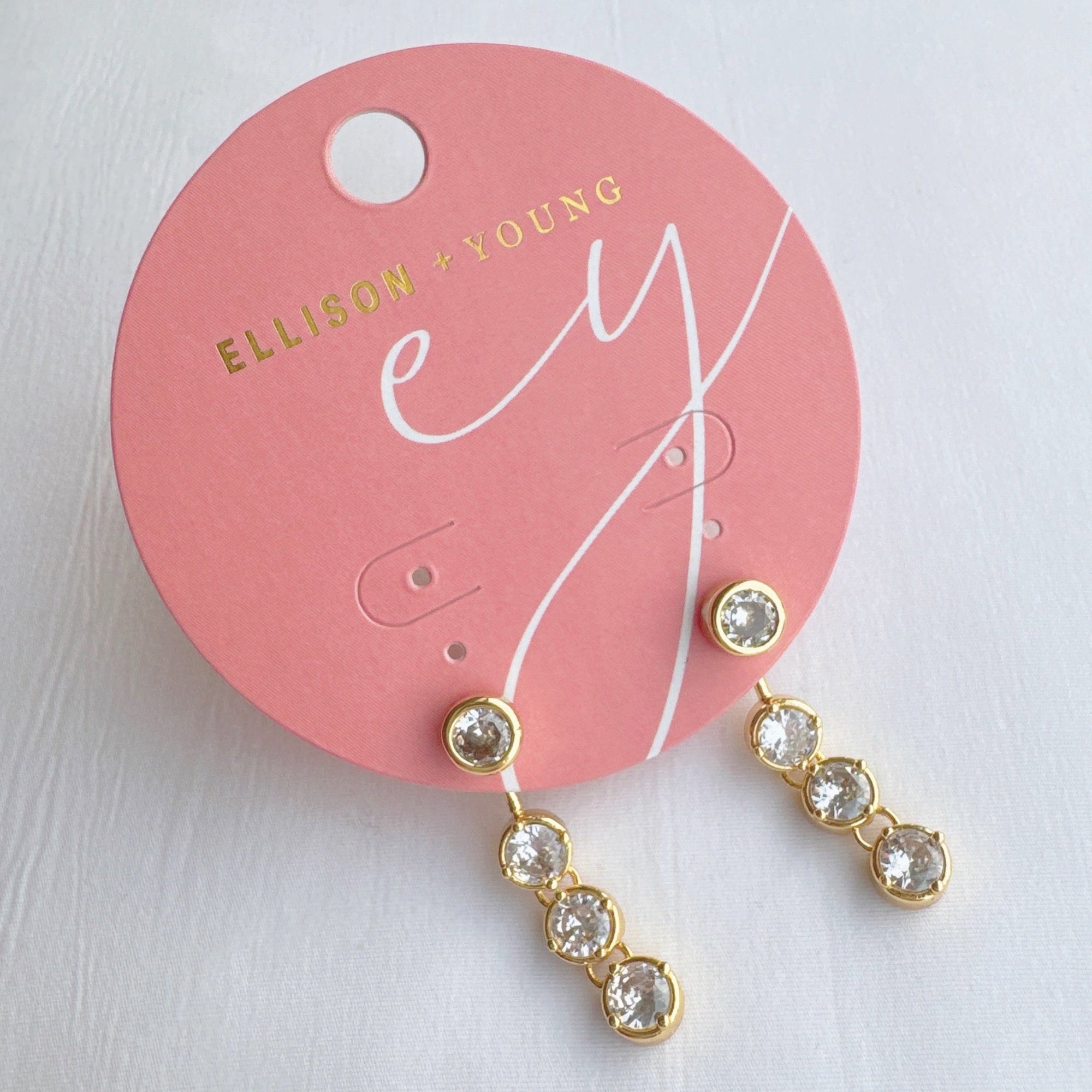 Backdrop Bezel Earrings – Minimalist Gold Drop Earrings for Women | 18k Gold Plated Brass, Elegant Bezel Setting, Tarnish-Free Jewelry Lysandra Luxe