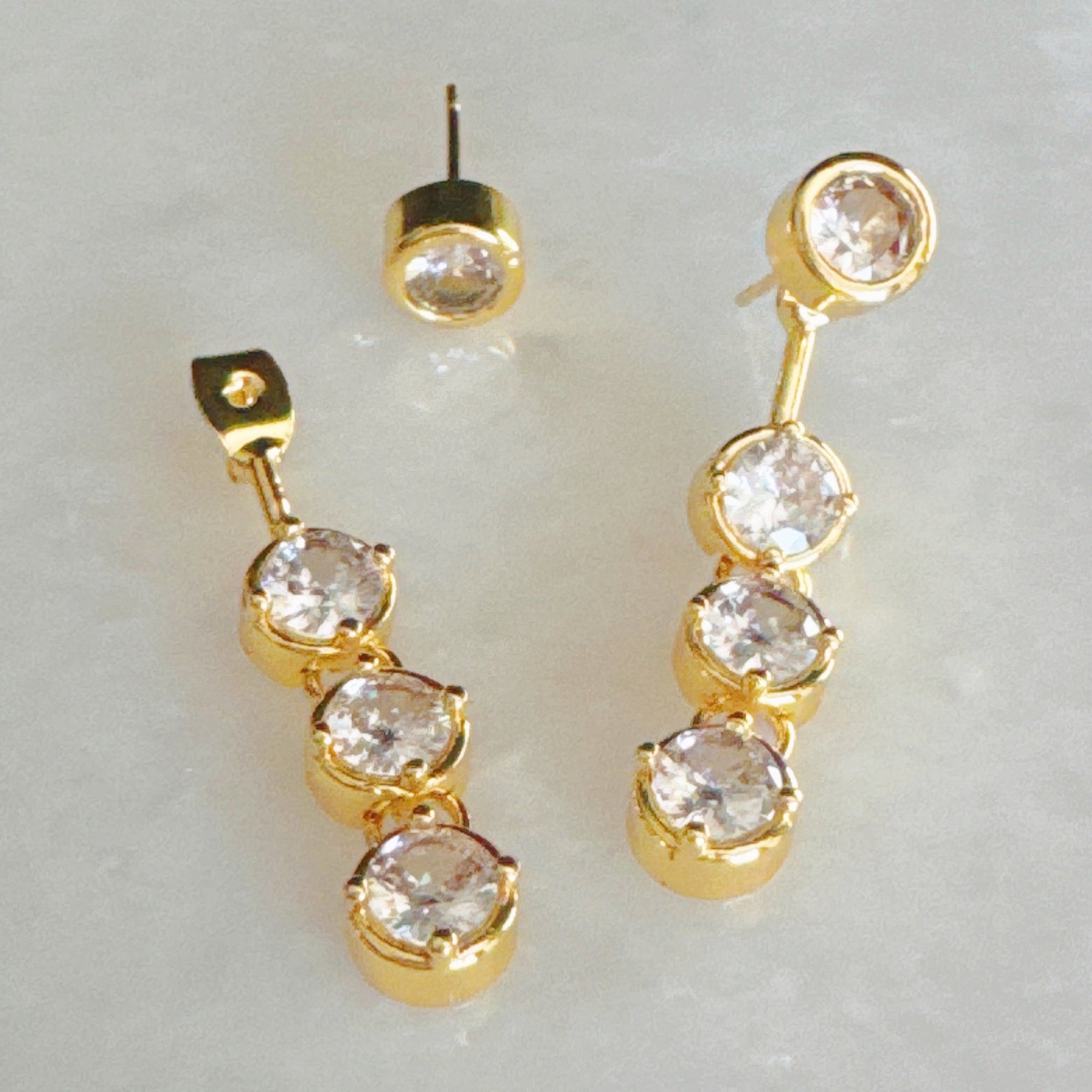 Backdrop Bezel Earrings – Minimalist Gold Drop Earrings for Women | 18k Gold Plated Brass, Elegant Bezel Setting, Tarnish-Free Jewelry Lysandra Luxe