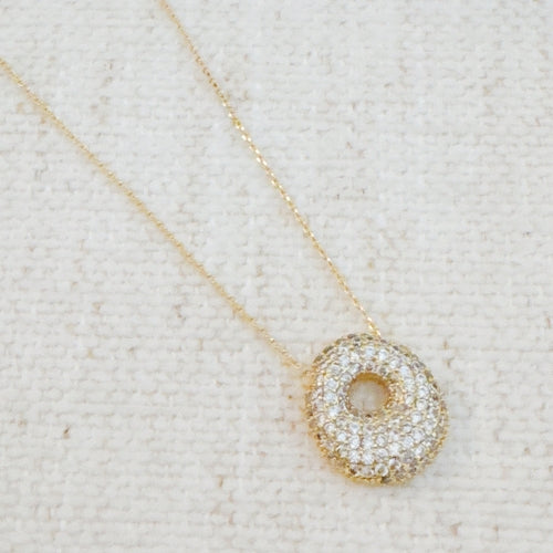 Crystal Bubble Initial Necklace – Personalized Puffy Letter Pendant with Sparkling Crystals Lysandra Luxe