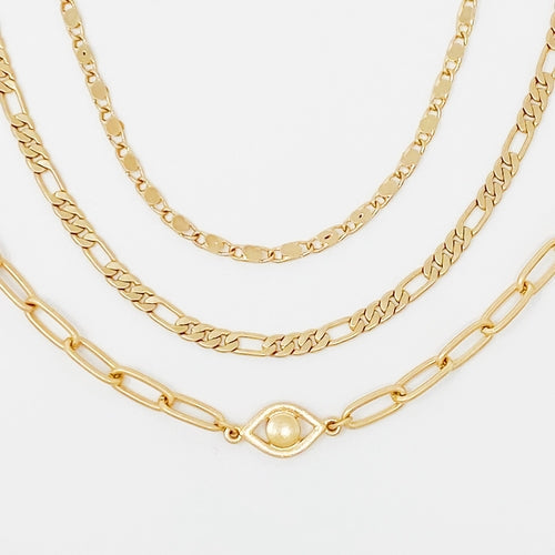 Savannah Layered Chain Anklet Set – 3-Piece Gold Toned Anklets Lysandra Luxe