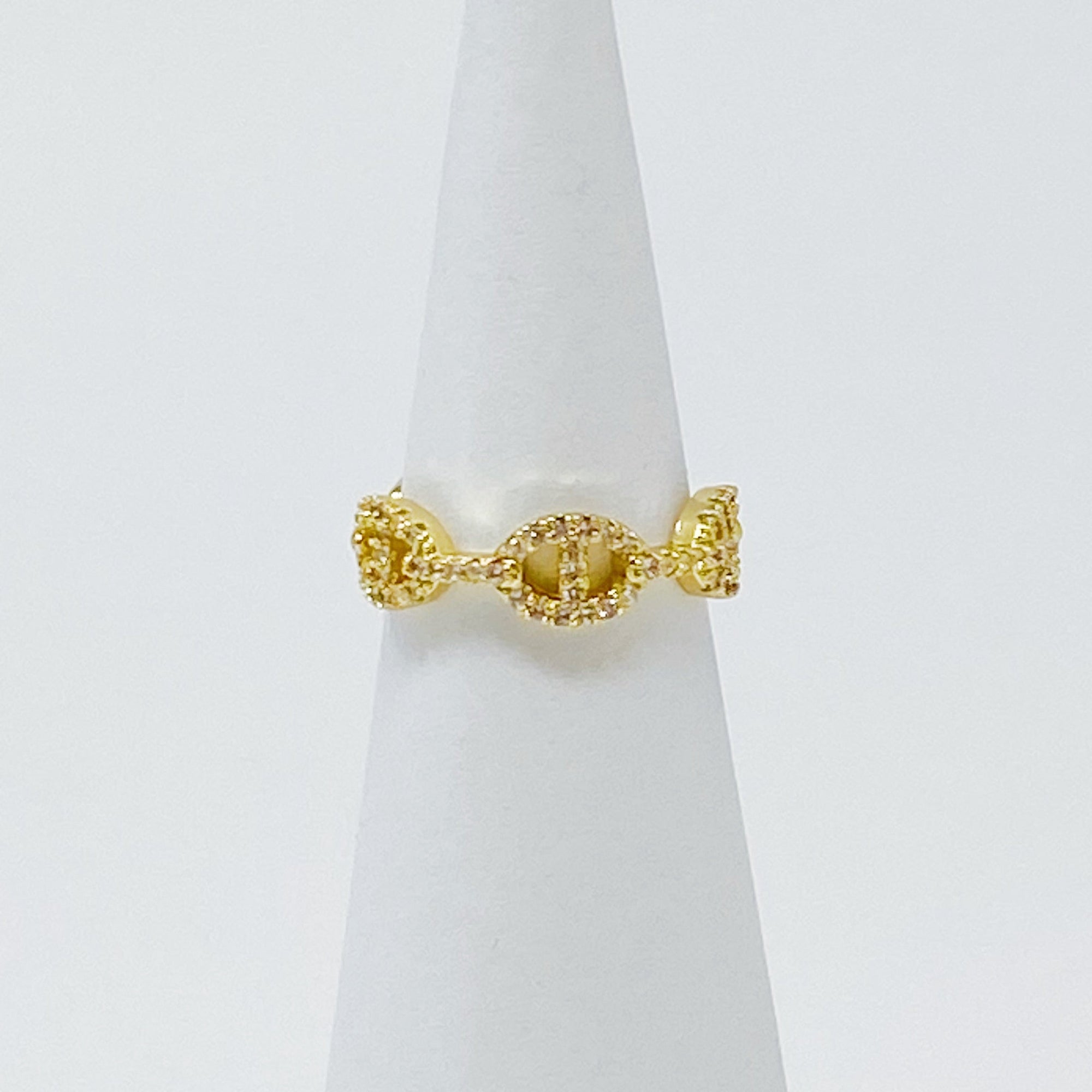 Celeste Pave Eternity Ring – Gold Plated Cubic Zirconia Band Lysandra Luxe