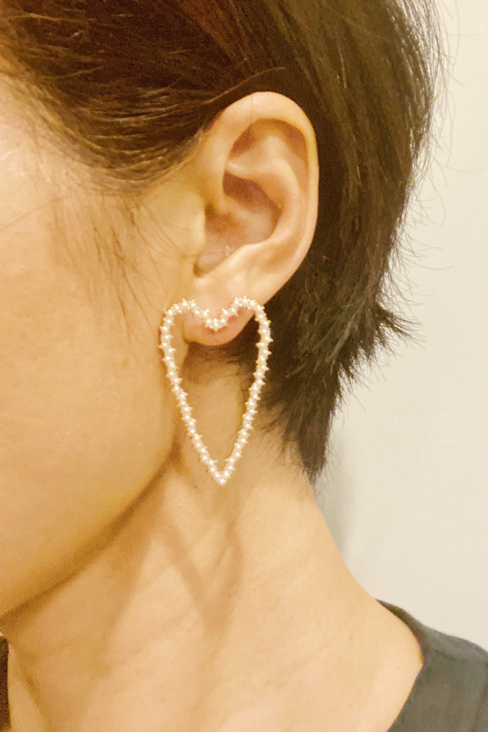 Romantic Pearl-Encrusted Heart Earrings – Elegant Gold & Pearl Statement Earrings for Women Lysandra Luxe