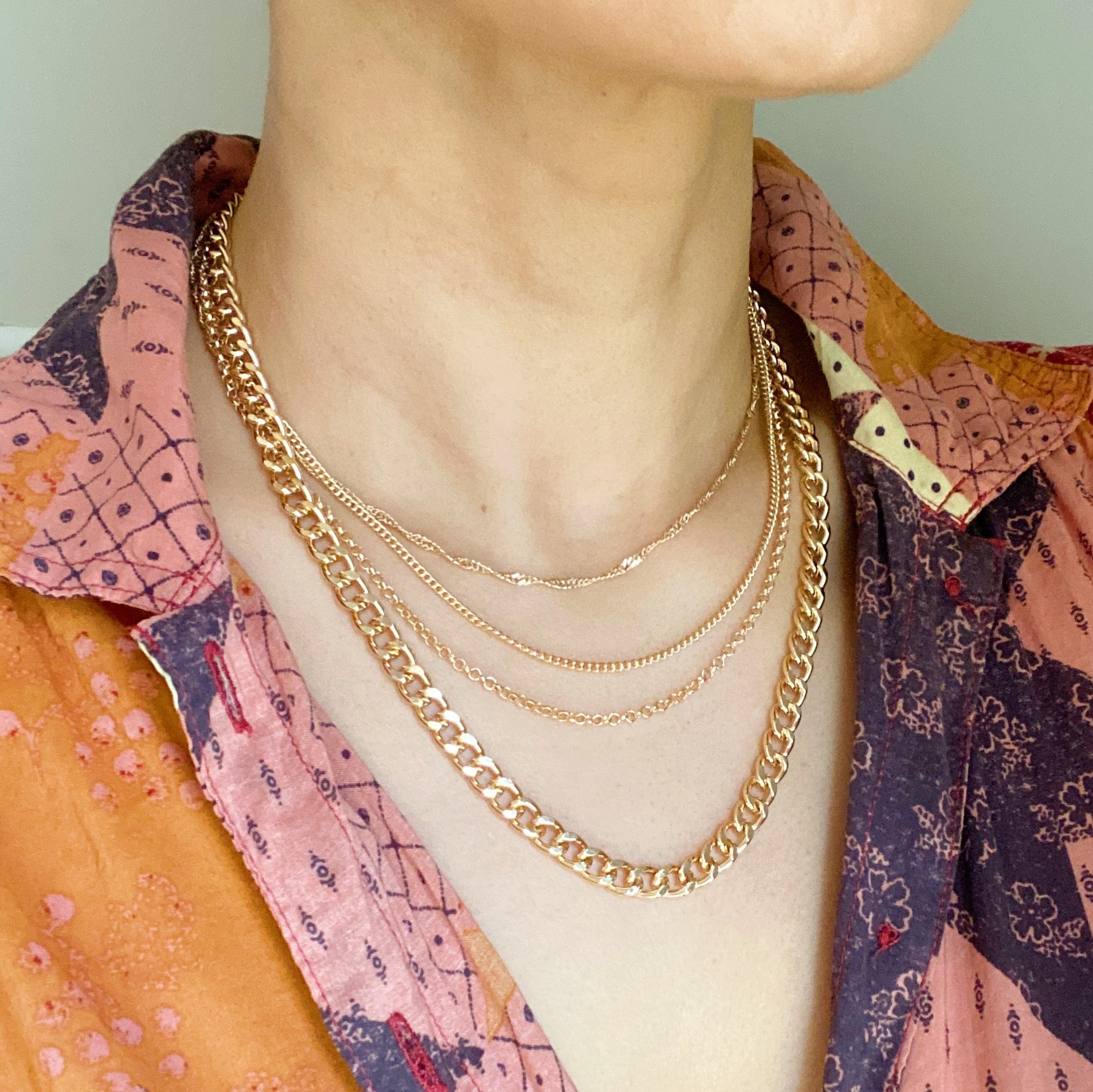 Luxe Layers Quad Chain Link Necklace – 4-Layer Statement Gold Necklace for Women Lysandra Luxe
