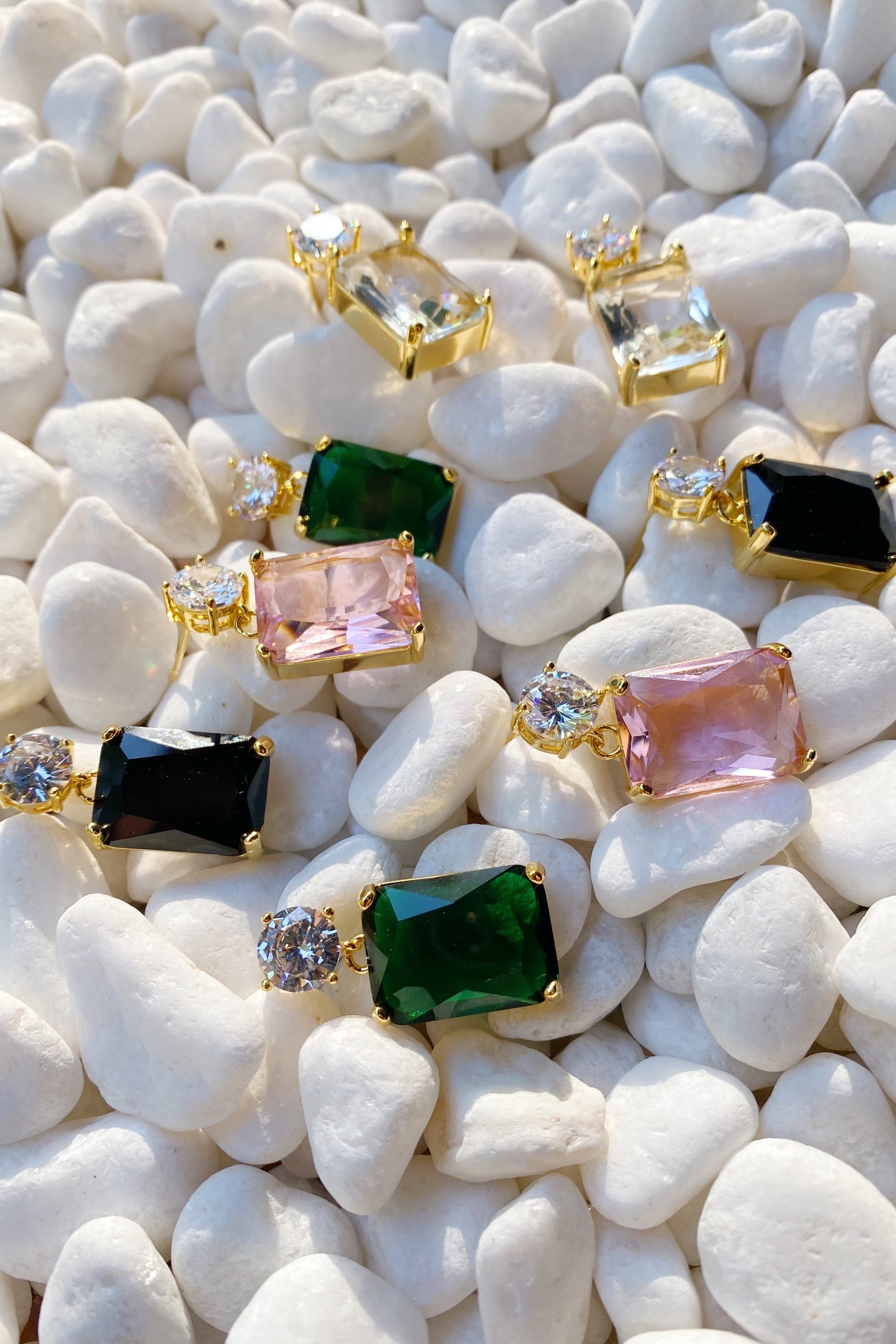 Regal Radiant & Round CZ Drop Earrings – Gold Plated Statement Jewelry Lysandra Luxe
