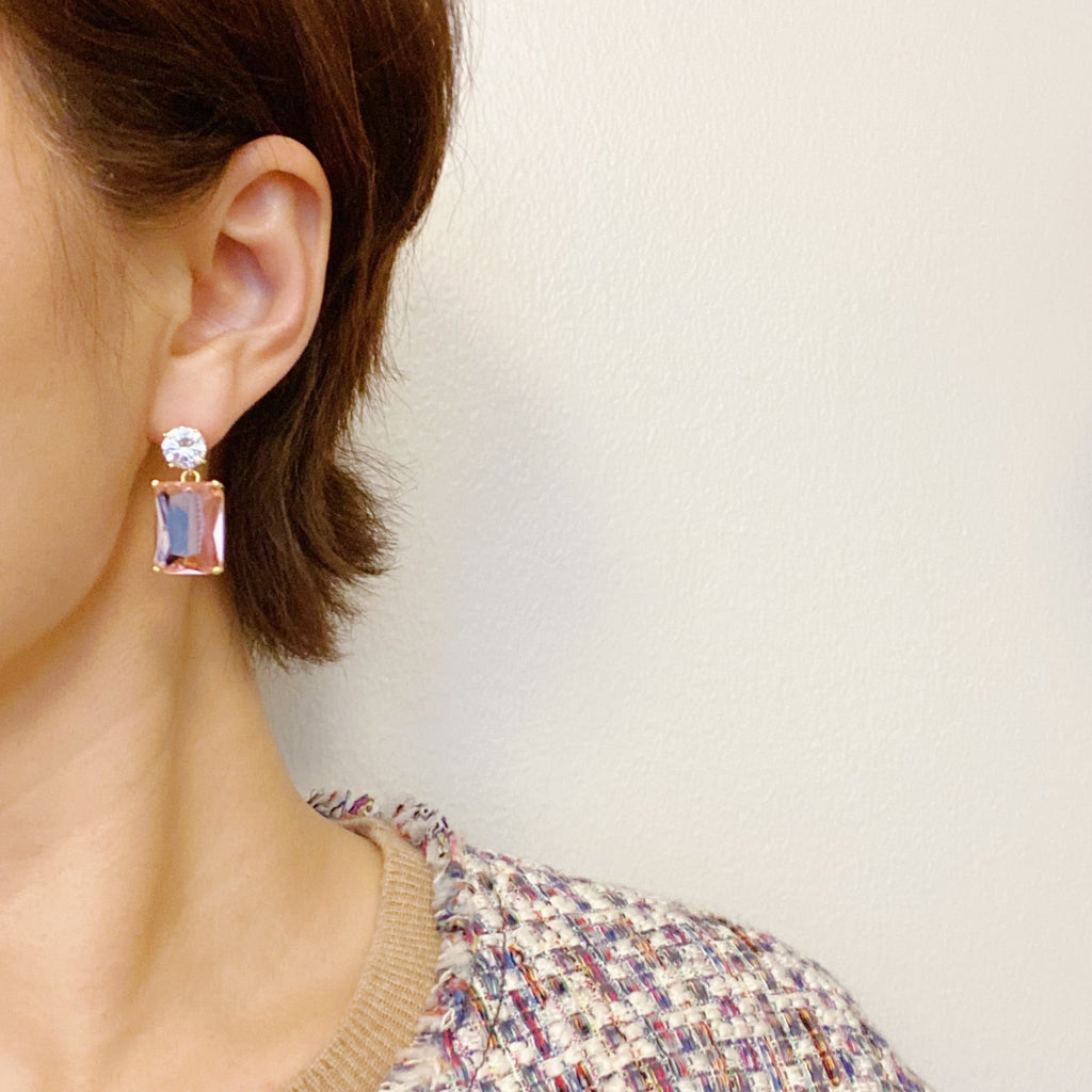 Regal Radiant & Round CZ Drop Earrings – Gold Plated Statement Jewelry Lysandra Luxe