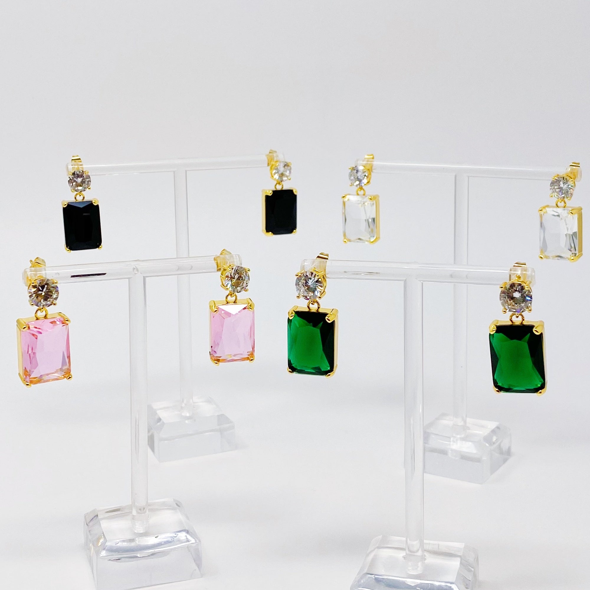 Regal Radiant & Round CZ Drop Earrings – Gold Plated Statement Jewelry Lysandra Luxe