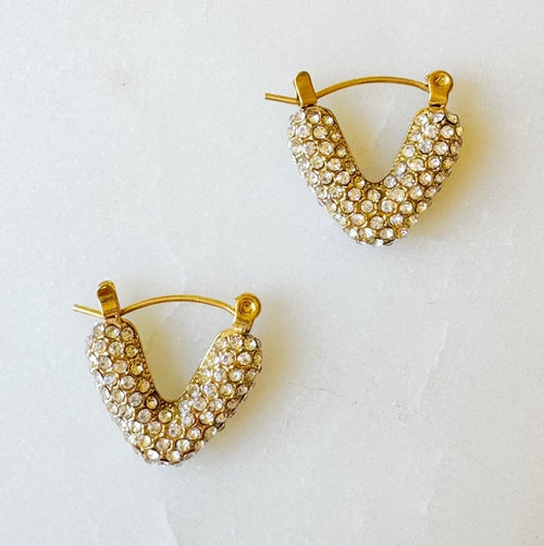 Luxe V-Shape Hoop Earrings – Elegant Gold Plated Stainless Steel Hoops for Women | Tarnish-Resistant Statement Jewelry Lysandra Luxe