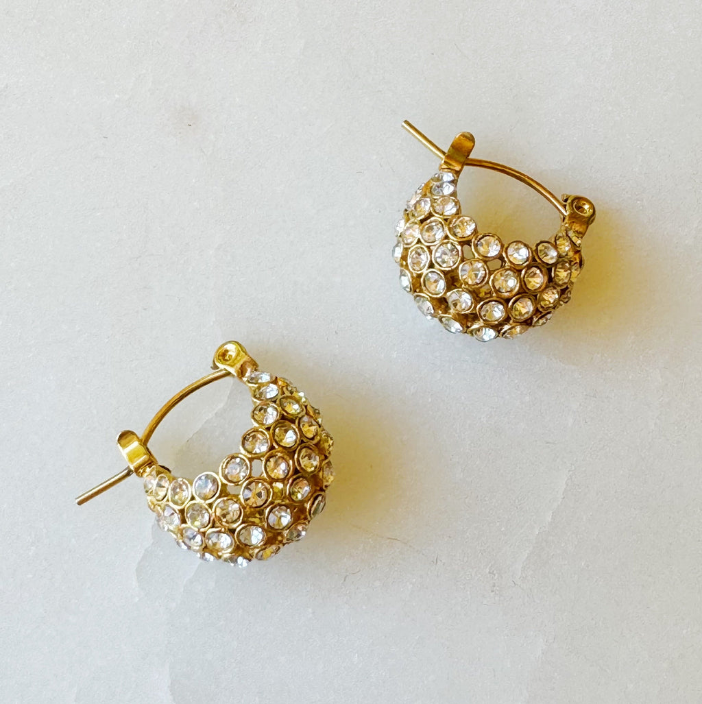 Isla Textured Sparkle Hoop Earrings – Gold Plated Mini Hoops Lysandra Luxe