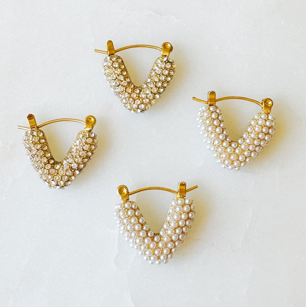 Luxe V-Shape Hoop Earrings – Elegant Gold Plated Stainless Steel Hoops for Women | Tarnish-Resistant Statement Jewelry Lysandra Luxe