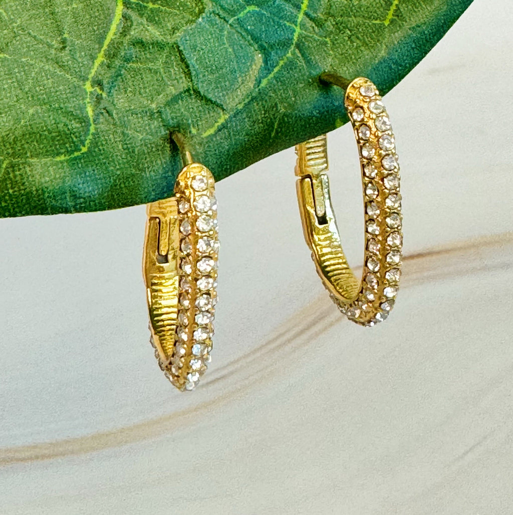 Aurelia Pave Oval Hoop Earrings – Gold Plated Sparkling Hoops Lysandra Luxe