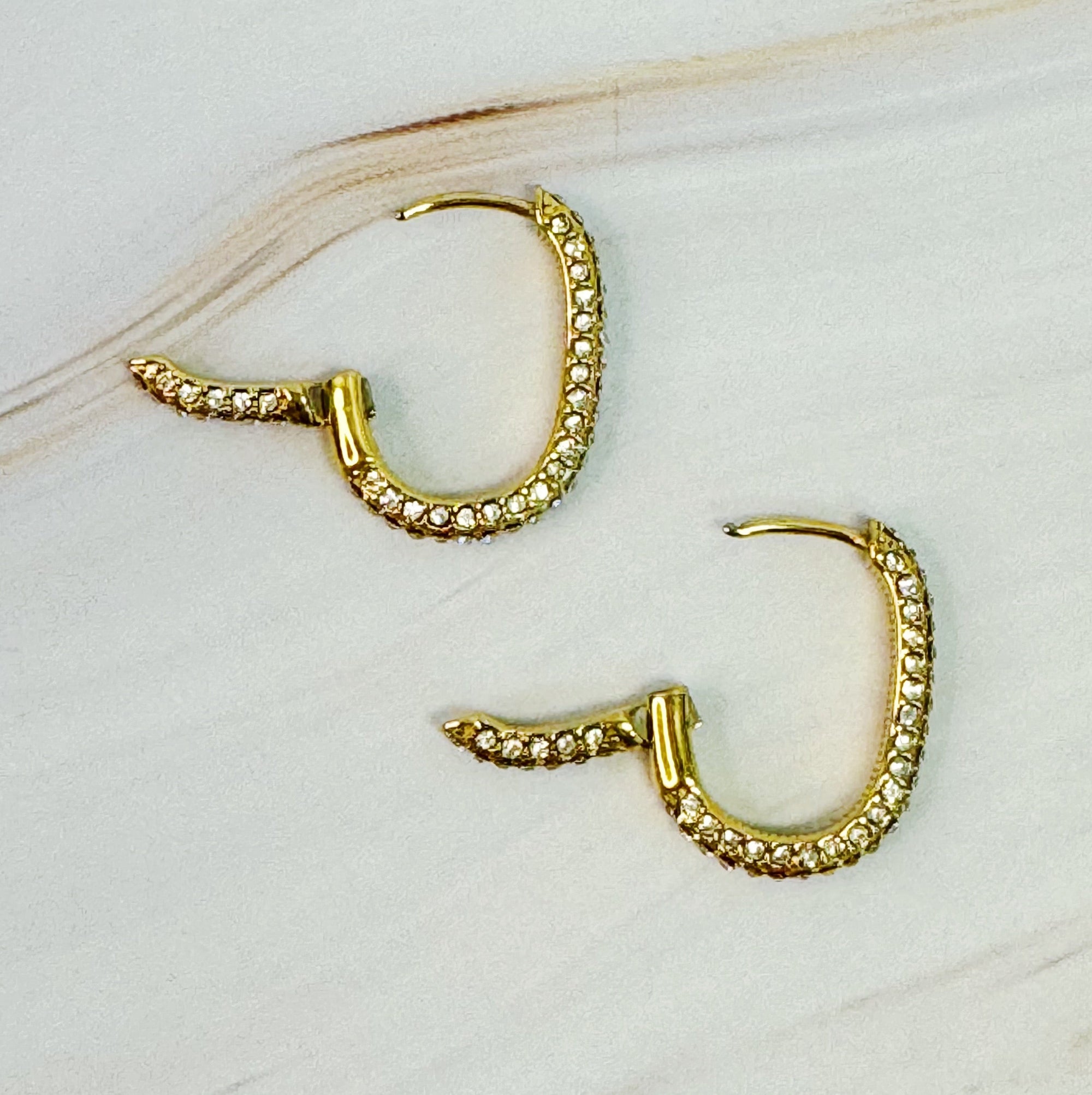 Aurelia Pave Oval Hoop Earrings – Gold Plated Sparkling Hoops Lysandra Luxe