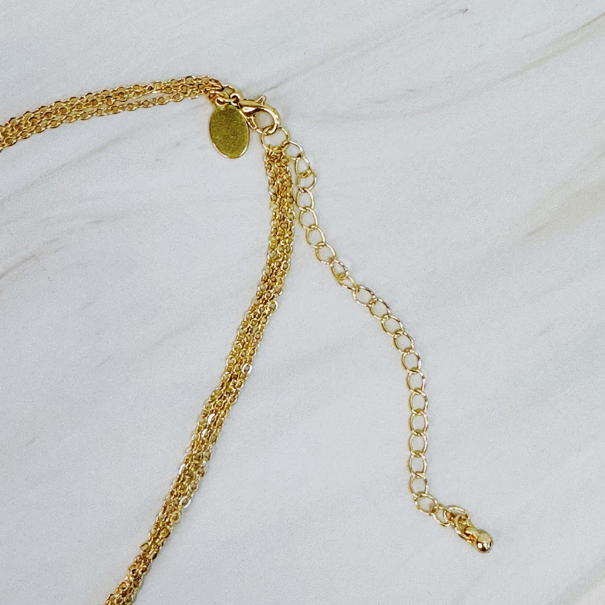 Radiance Bezel Layered Necklace – Gold Plated Multi-Chain Design Lysandra Luxe