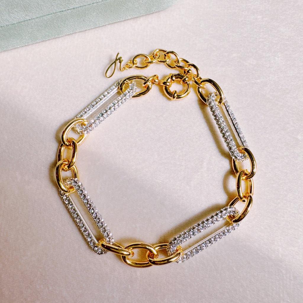 Chic and Glam Chain Bracelet – 18k Gold Plated Link Chain Bracelet for Women | Elegant Gold Statement Bracelet, Modern Fashion Jewelry Lysandra Luxe