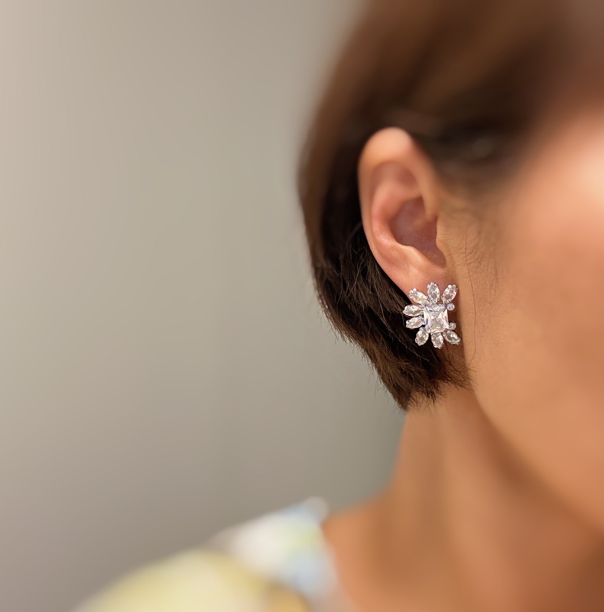 Glamour Glow Crystal Stud Earrings – Rhodium-Plated Statement Earrings for Women Lysandra Luxe