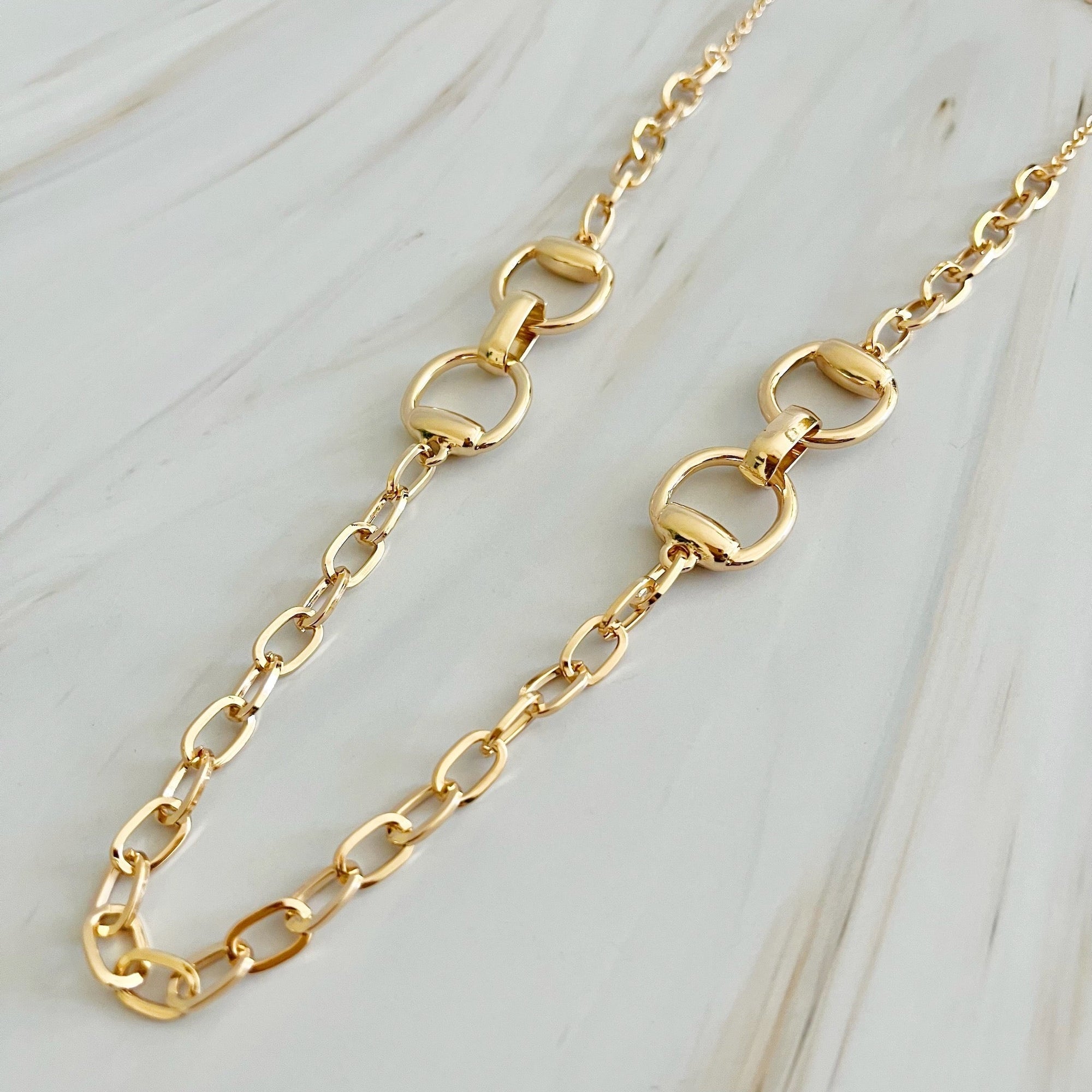 Equestrian Luxe Chain Necklace – Bold Gold or Silver Statement Piece Lysandra Luxe