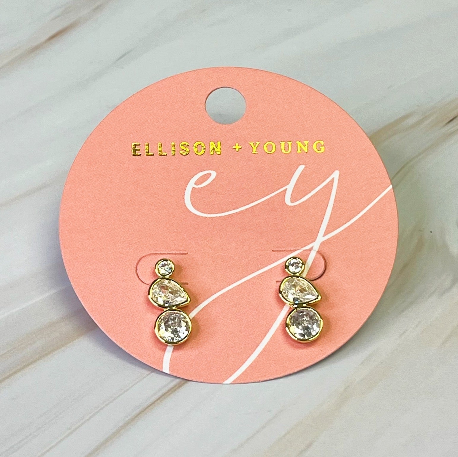 Bezel Set Shine Earrings – 18k Gold Plated Minimalist Stud Earrings for Women | Elegant Gold Earrings with Sparkling Bezel-Set Stones Lysandra Luxe