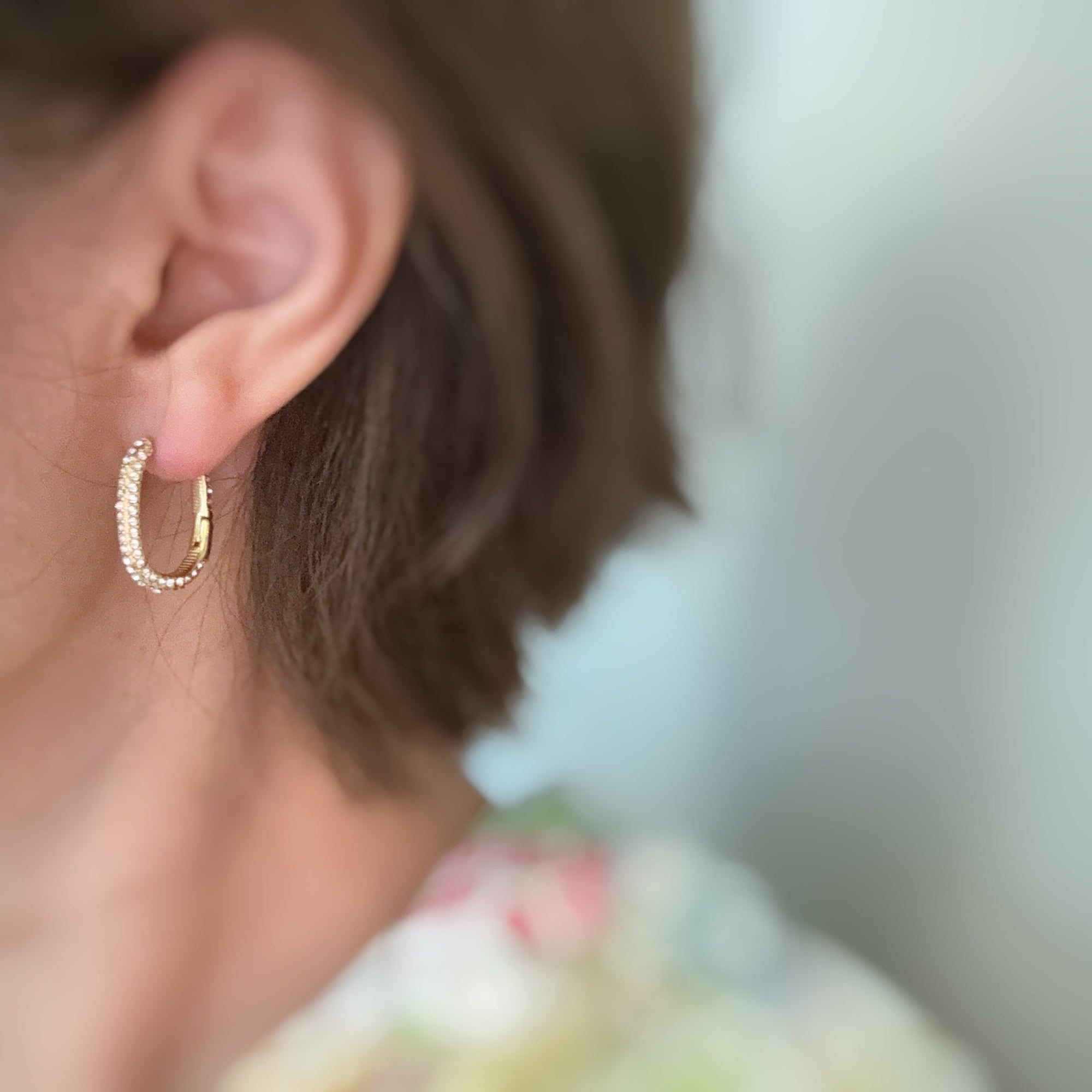 Aurelia Pave Oval Hoop Earrings – Gold Plated Sparkling Hoops Lysandra Luxe