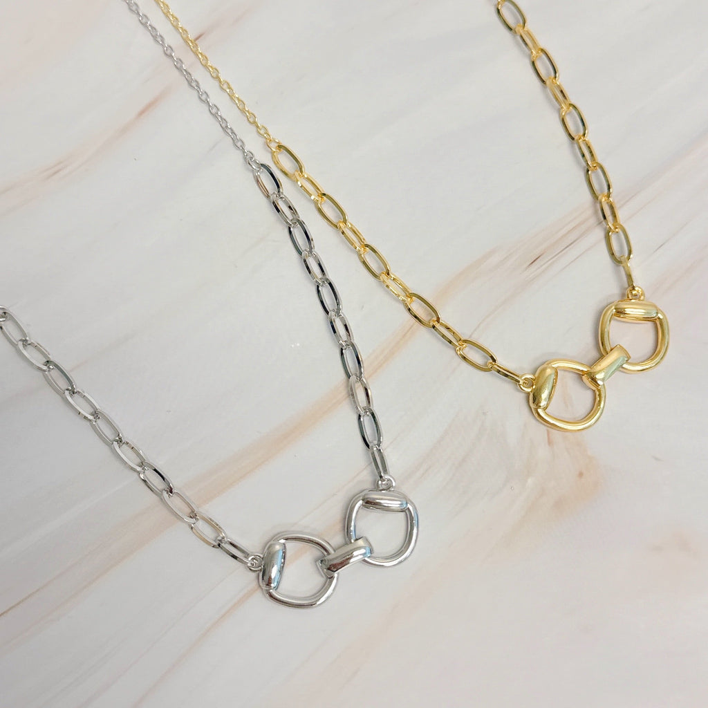 Equestrian Buckle Pendant Necklace – Designer-Inspired Gold Chain Lysandra Luxe