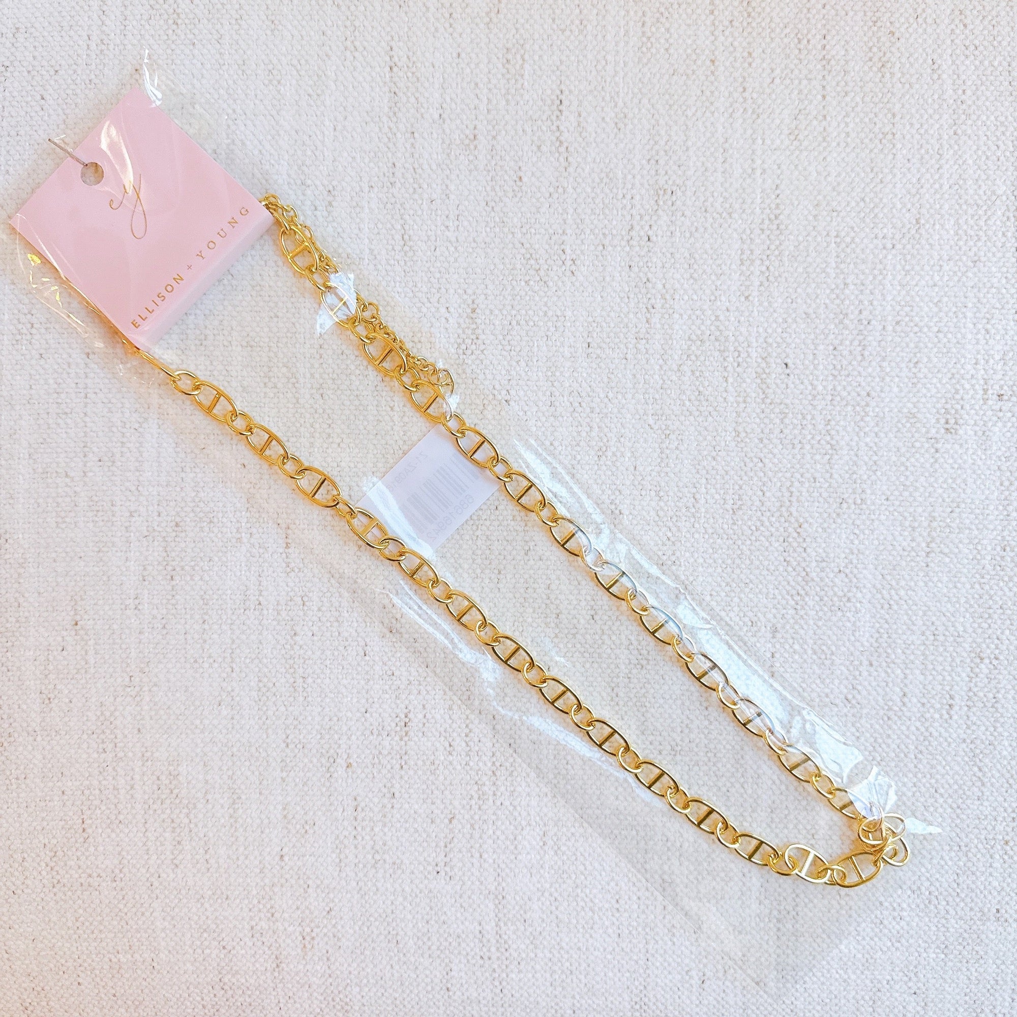 Golden Bit Linked Longer Chain Necklace – 18K Gold Plated Equestrian-Inspired Layering Necklace