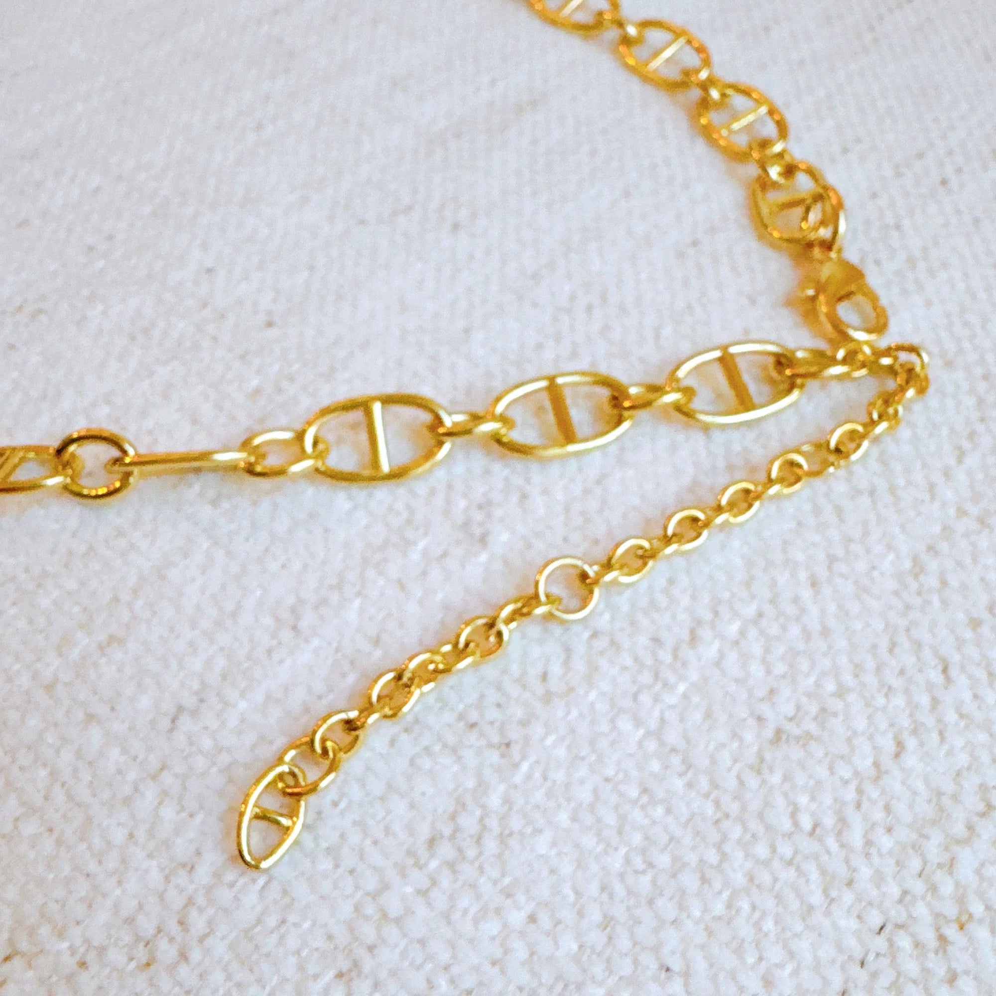 Golden Bit Linked Longer Chain Necklace – 18K Gold Plated Equestrian-Inspired Layering Necklace