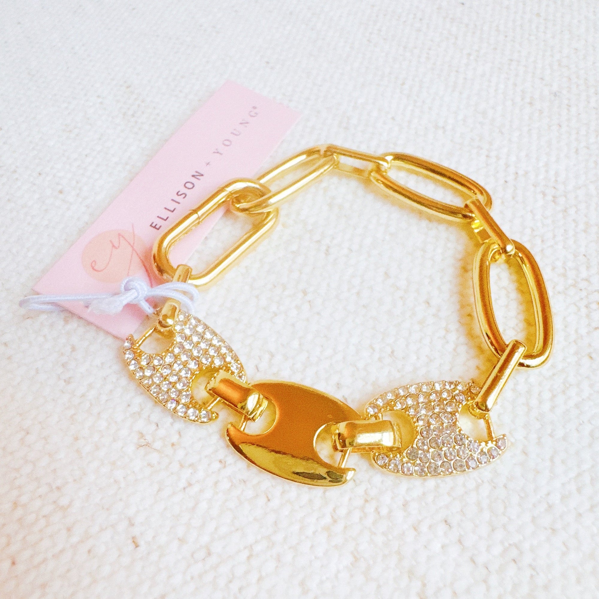 Majestic Paved Bit Bracelet – 18K Gold Plated Designer-Inspired Chain Bracelet for Women