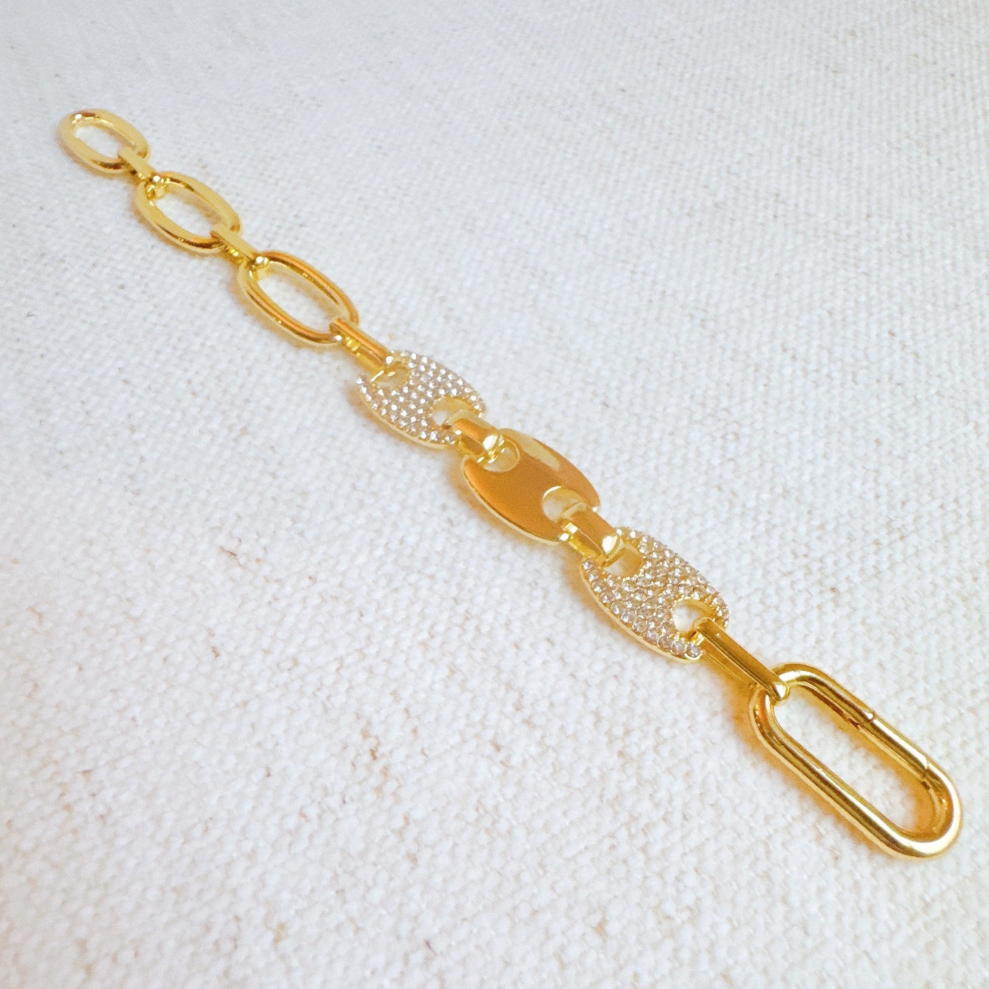 Majestic Paved Bit Bracelet – 18K Gold Plated Designer-Inspired Chain Bracelet for Women