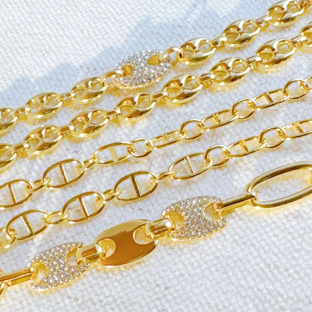 Golden Bit Linked Longer Chain Necklace – 18K Gold Plated Equestrian-Inspired Layering Necklace Lysandra Luxe