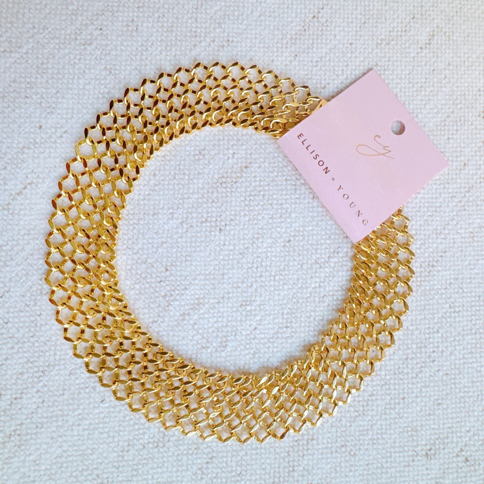 Lux Lattice Chain Necklace – 18K Gold Plated Statement Link Necklace for Women
