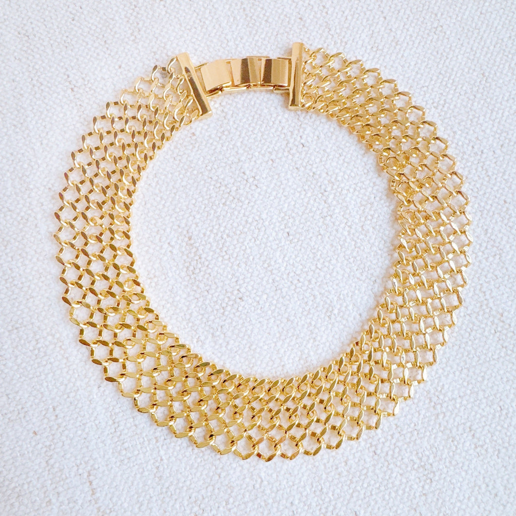 Lux Lattice Chain Necklace – 18K Gold Plated Statement Link Necklace for Women Lysandra Luxe