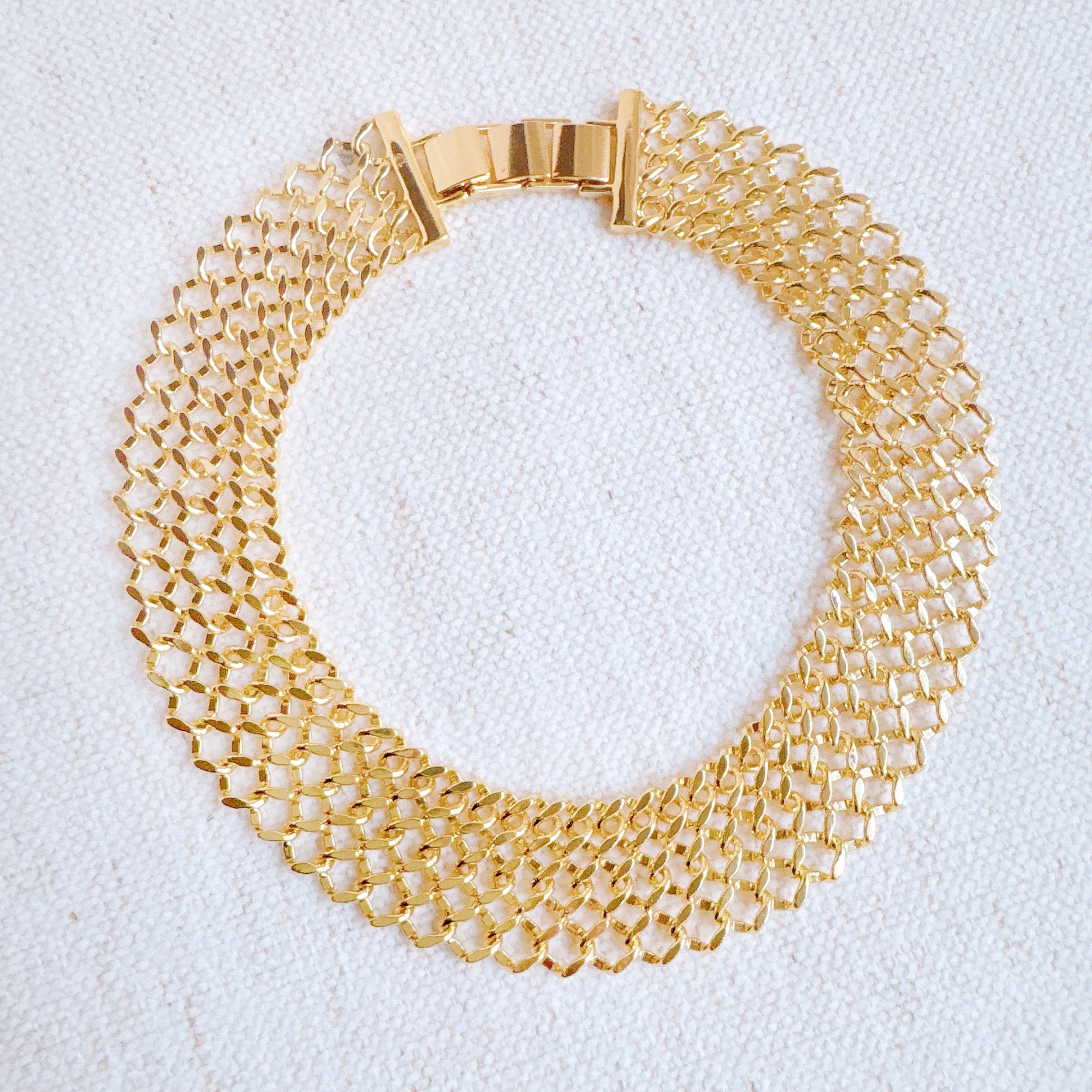 Lux Lattice Chain Necklace – 18K Gold Plated Statement Link Necklace for Women