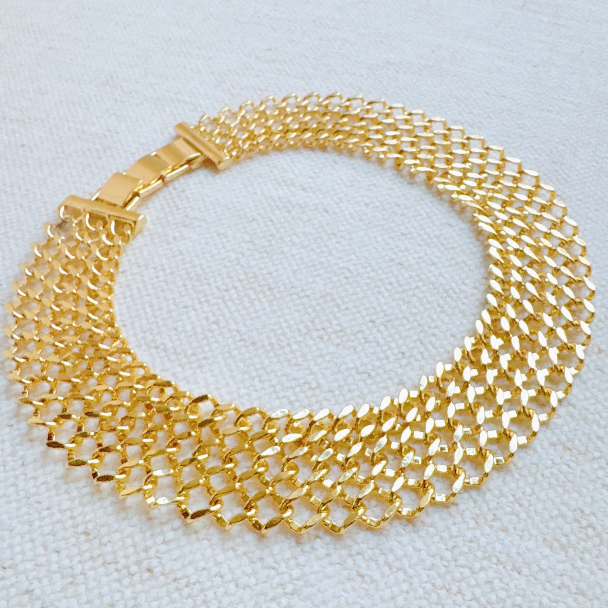 Lux Lattice Chain Necklace – 18K Gold Plated Statement Link Necklace for Women