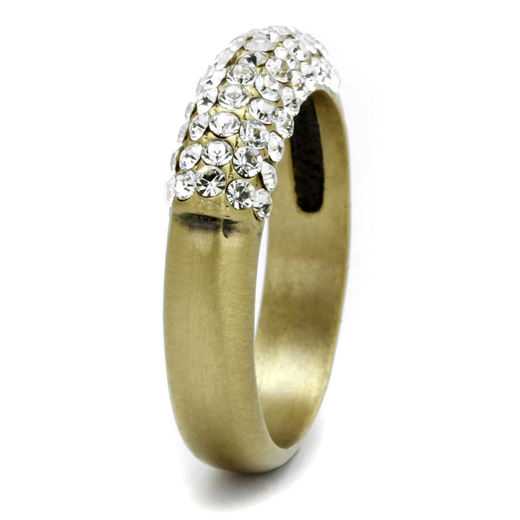 Golden Pavé Sparkle Band – Minimalist Gold-Tone Ring with Clear CZ Accents Lysandra Luxe
