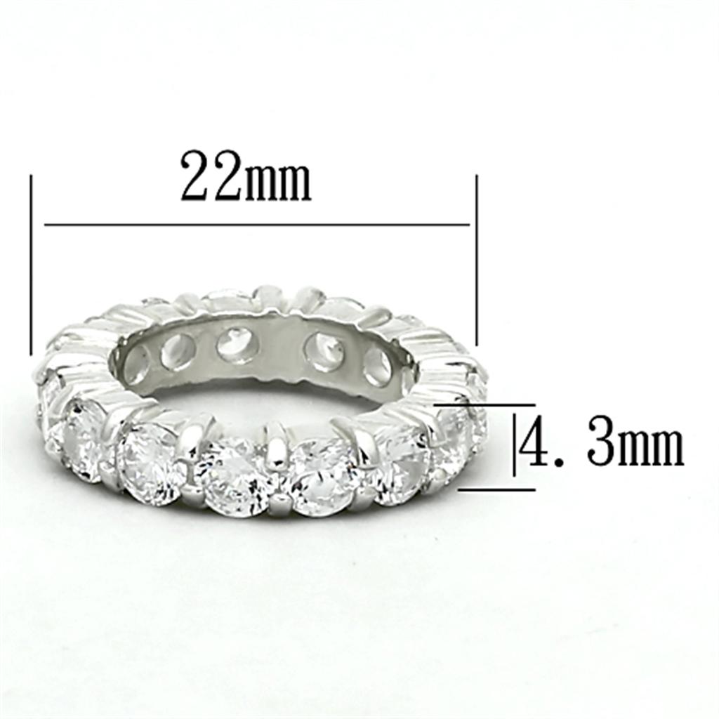 The Forever Shine Band – Clear CZ Eternity Ring in Polished Sterling Silver Lysandra Luxe