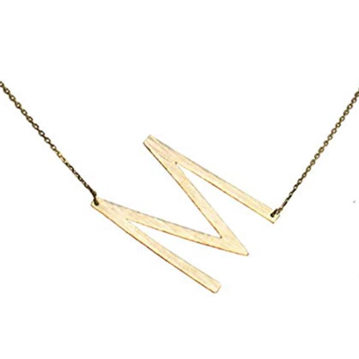 Gold Initial Monogram Necklace – 16″ Gold‑Dipped Brass with 2″ Extender Personalized Jewelry Lysandra Luxe