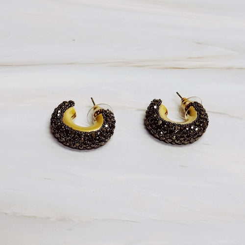 Small Glam Bling Hoop Earrings – Mini Sparkling Gold Hoop Earrings for Women | Chic Everyday Statement Jewelry Lysandra Luxe