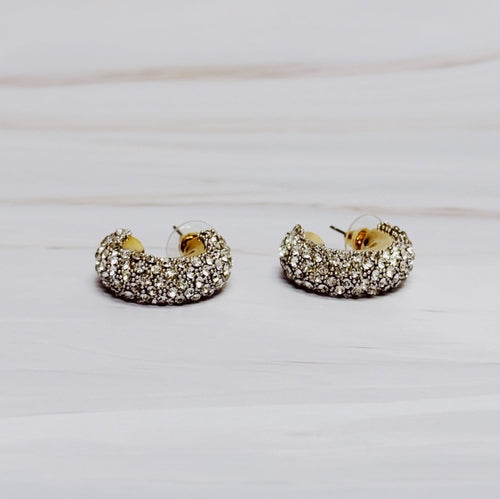 Small Glam Bling Hoop Earrings – Mini Sparkling Gold Hoop Earrings for Women | Chic Everyday Statement Jewelry Lysandra Luxe