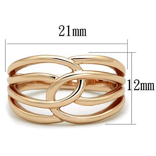 The Rose Gold Loop Statement Ring – Abstract Loop Sculpture in Polished Rose-Gold Stainless Steel Lysandra Luxe