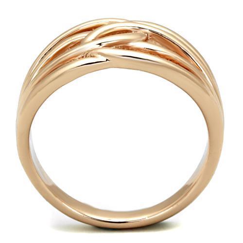 The Rose Gold Loop Statement Ring – Abstract Loop Sculpture in Polished Rose-Gold Stainless Steel Lysandra Luxe