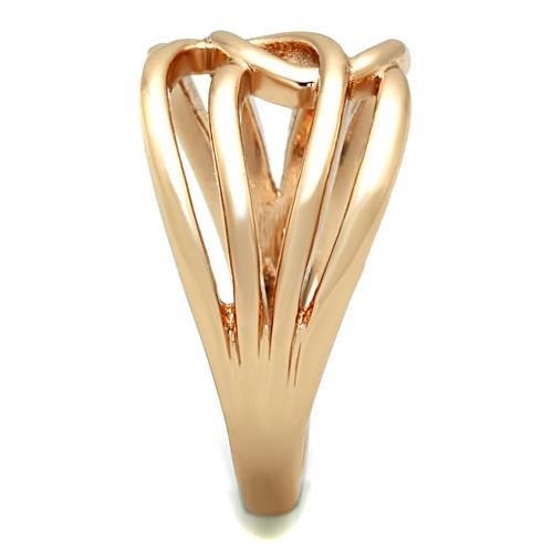 The Rose Gold Loop Statement Ring – Abstract Loop Sculpture in Polished Rose-Gold Stainless Steel Lysandra Luxe