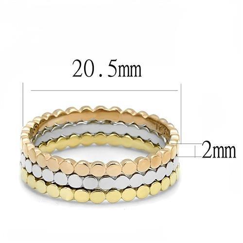 The Tri-Tone Harmony Stack – Trio Stacking Rings in Gold, Silver, and Rose Gold Circles (Stainless Steel) Lysandra Luxe