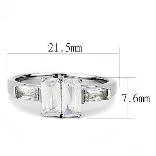 The Radiant Harmony Ring – Dual Radiant-Cut Stones with Rotated Accents in Polished Stainless Steel Lysandra Luxe