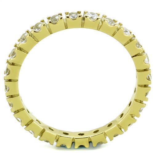 The Golden Eternity Band – Clear CZ Eternity Ring in IP Gold Stainless Steel Lysandra Luxe