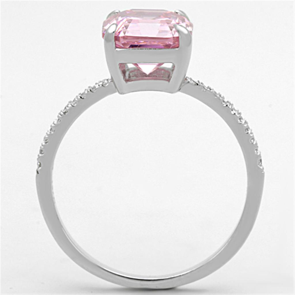 Pink Asscher Cut Cubic Zirconia Sterling Silver Ring – Rhodium Plated Elegant Women’s Jewelry Lysandra Luxe