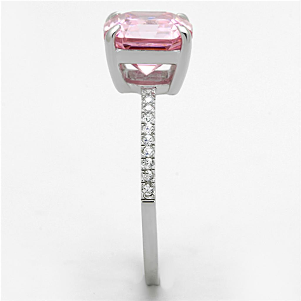 Pink Asscher Cut Cubic Zirconia Sterling Silver Ring – Rhodium Plated Elegant Women’s Jewelry Lysandra Luxe