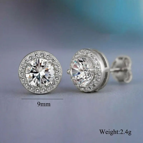 Round & Square (Princess) Cut Cubic Zirconia Halo Stud Earrings – Silver, Gold, and Rose Gold Plated Women’s Jewelry Lysandra Luxe