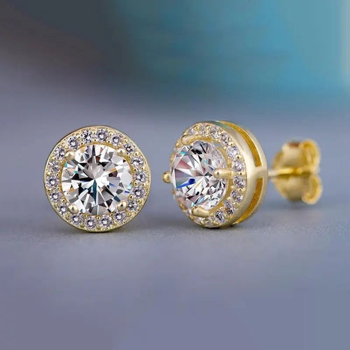 Round & Square (Princess) Cut Cubic Zirconia Halo Stud Earrings – Silver, Gold, and Rose Gold Plated Women’s Jewelry Lysandra Luxe